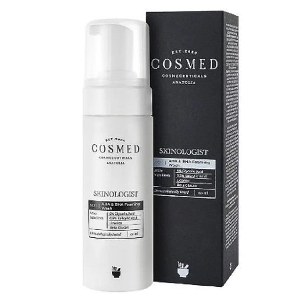 Cosmed Skinologist AHA & BHA Foaming Wash - Asit İçerikli Yüz ve Vücut Temizleme Köpüğü Akneye Eğilimli Yağlı/Karma Ciltler İçin Köpük Temizleyici 150 ml ürün görseli 1