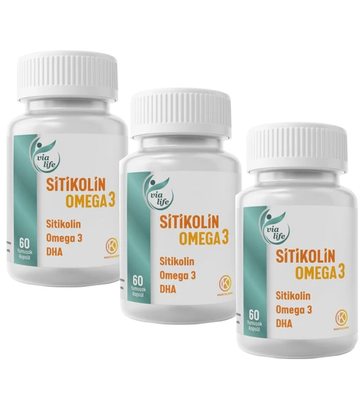 Sitikolin Omega-3 DHA Folik Asit 60 Kapsül - 3'lü ürün görseli 1