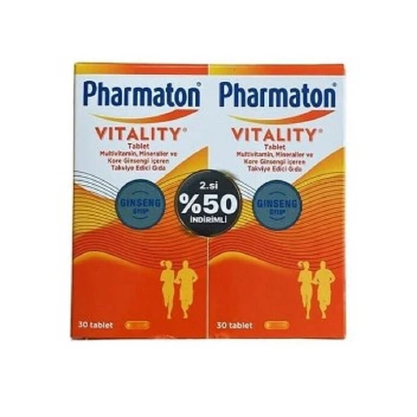 Pharmaton Vitality 30 Tablet Avantajlı 2'li Paket - 2.si %50 İndirimli ürün görseli 1