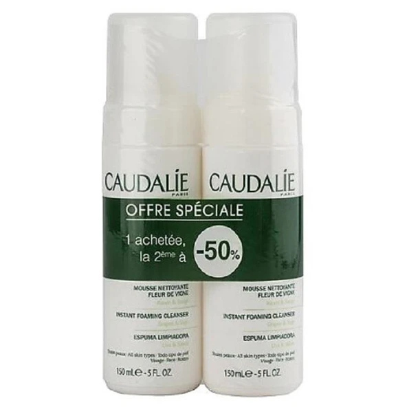 Caudalie Instant Foaming Cleanser 2 x 150 ml - Tüm Cilt Tipleri Için Temizleme Köpüğü - İkincisi %50 İndirimli ürün görseli 1