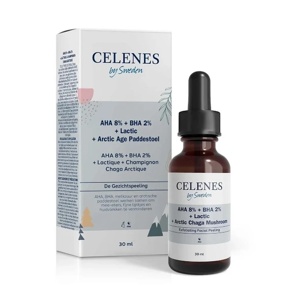 Celenes by Sweden Aha + Bha + Lactic + Arctic Chaga Musroom Cilt Bakım Serumu 30 ml ürün görseli 1