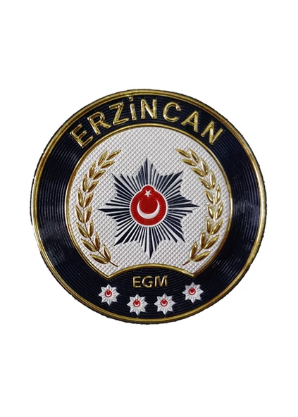 ERZİNCAN Polis Kol Arması 3D Plastik TPU, Yeni Tip, Cırtlı, Standart Ölçü, 1.sınıf Kalite ürün görseli 1