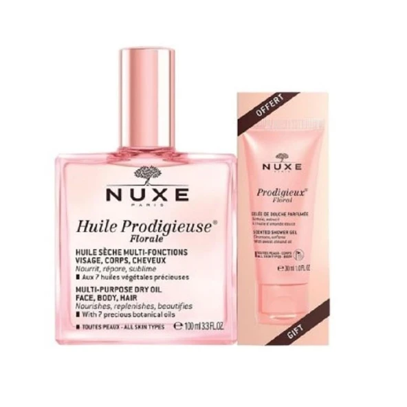 Nuxe Huile Prodigieuse Florale Çok Amaçlı Kuru Yağ 100 ml + Prodigieux Florale Shower Gel 30 ml ürün görseli 1