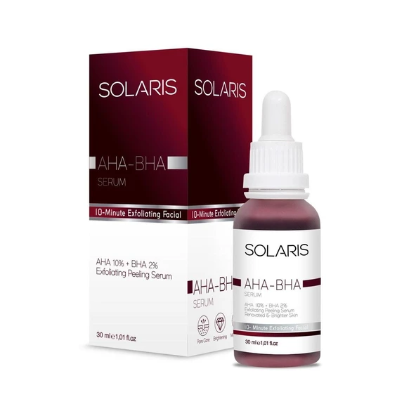 Solaris Cilt Tonu Eşitleyici Canlandırıcı Yüz Peeling Serum AHA 10% BHA 2% 30 ml ürün görseli 1