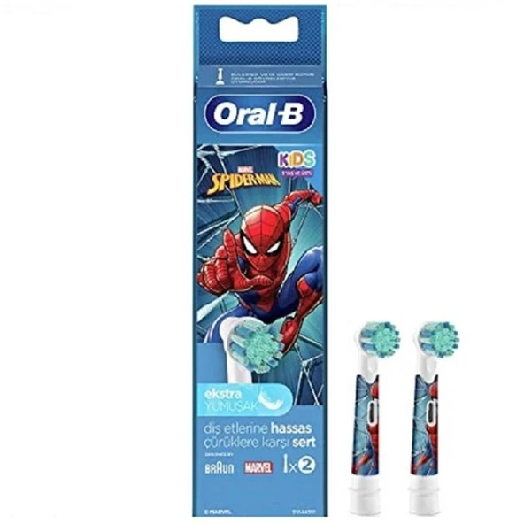Oral-B Yedek Başlık Ekstra Yumuşak Spiderman 2'li ürün görseli 1