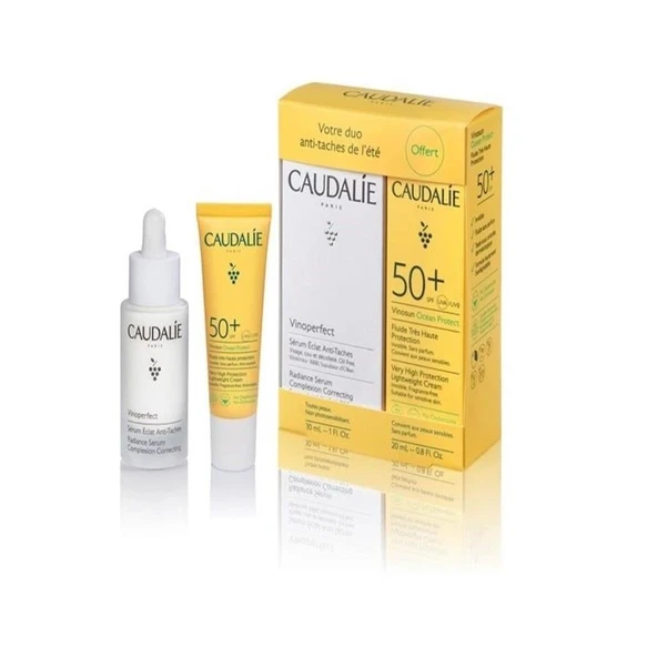 Caudalie Vinoperfect Serum Suncare Set - Leke Karşıtı Etkili Serum 30 ml + Güneş Kremi SPF50 20 ml ürün görseli 1