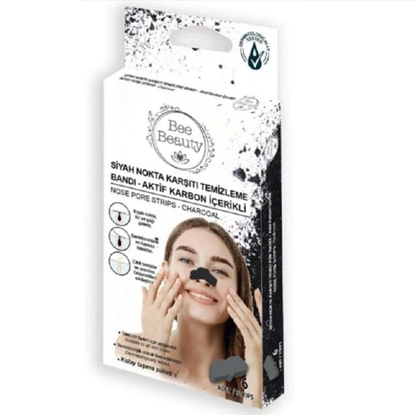 Bee Beauty Aktif Karbon Siyah Nokta Bandı 6'lı ürün görseli 1