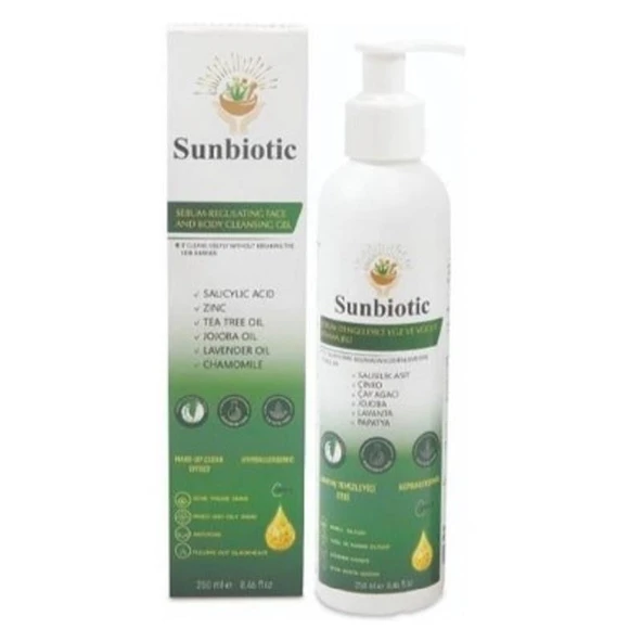 Sunbiotic Hipoalerjenik Sebum Dengeleyici Yüz ve Vücut Yıkama Jeli 250 ml ürün görseli 1