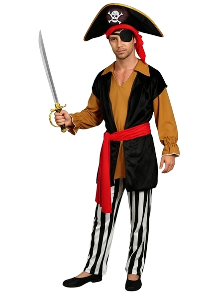 Korsan Jack Sparrow Kostümü Yetişkin - Resim 3