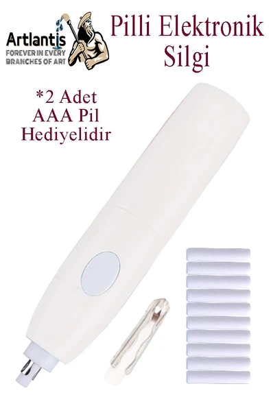 Elektronik Silgi Pilli 1 Paket Otomatik Elektrikli Taşınabilir Kalem Silgi Kara Kalem Eskiz Çizim Grafit ürün görseli 1
