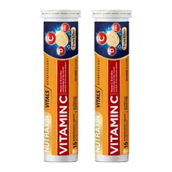 Nutraxin Vitamin C D Zinc 15 Efervesan Tablet - İkili Kofre ürün görseli 1
