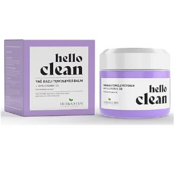 Herbaderm Hello Clean Yoğun Nemlendirici + Hyaluronik 3D Yağ Bazlı Temizleyici Balm 100 ml ürün görseli 1