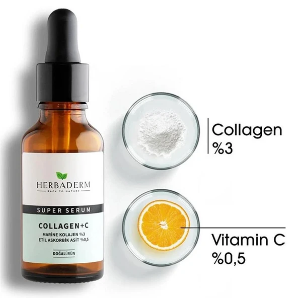 Herbaderm Superserum Collagen + Vitamin C 30 ml ürün görseli 1