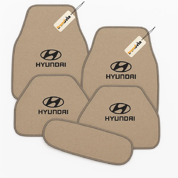 Bej Renk Hyundai 5’li Oto Halı Paspas Seti Kaymaz Tabanlı, Suya Dayanıklı ve Kolay Temizlenebilir Araç Paspası ürün görseli 1