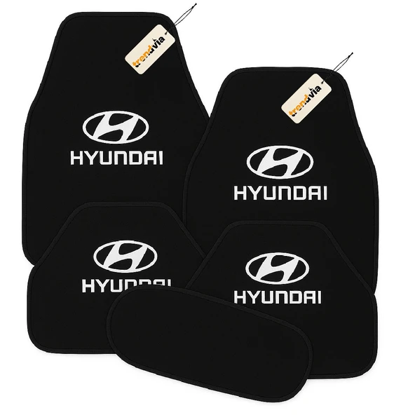 Siyah Renk Hyundai 5’li Oto Halı Paspas Seti Kaymaz Tabanlı, Suya Dayanıklı ve Kolay Temizlenebilir Araç Paspası ürün görseli 1