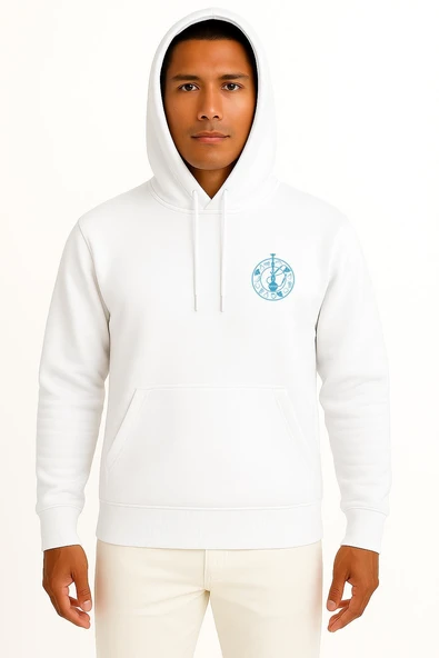 Kapüşonlu Nargile Ve Meyveler Cep Tasarımlı Unisex Sweatshirt ürün görseli 1