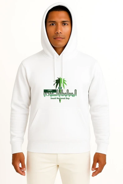 Kapüşonlu Saudi National Day Göğüs Tasarımlı Unisex Sweatshirt ürün görseli 1