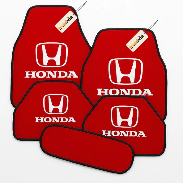 Kırmızı Renk Honda Logolu Araç Halı Paspası 5 Parça Set  Şık, Pratik ve Kaymaz Tabanlı Oto Zemin Koruma ürün görseli 1