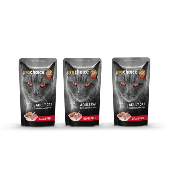Yetişkin Kediler İçin,Tahılsız,Jöle İçinde Kuzu Ve Ciğer Parça Etli Yaş Mama 85 gr X3 ADET ürün görseli 1