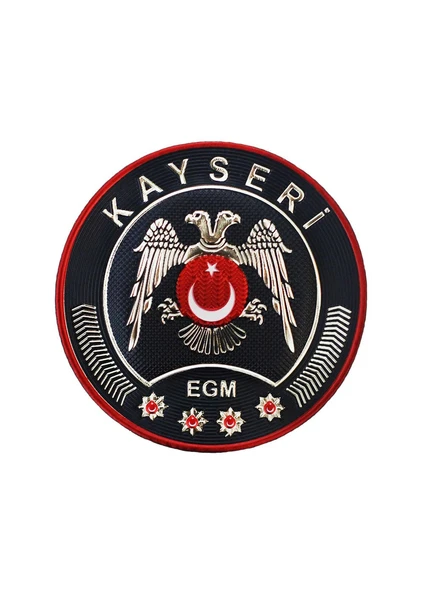 KAYSERİ Çevik Kuvvet Polis Arması Siyah 3D Plastik Tpu, Yeni Tip, Cırtlı, Standart Ölçü, 1.sınıf ürün görseli 1