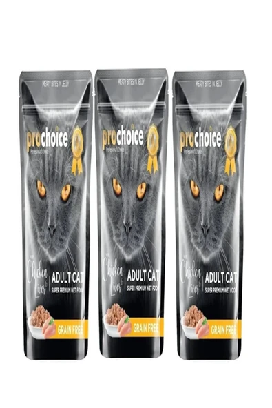 Tahılsız Tavuk ve Ciğerli Yetişkin Konserve Kedi Maması 85 gr X 3 Adet ürün görseli 1
