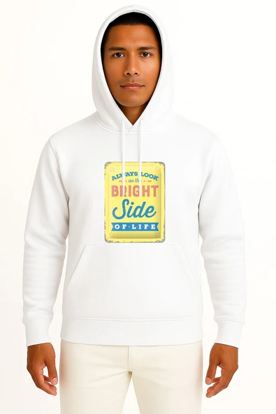 Kapüşonlu Always Look On The Bright Side Of Life Metal Monty Göğüs Tasarımlı Unisex Sweatshirt ürün görseli 1