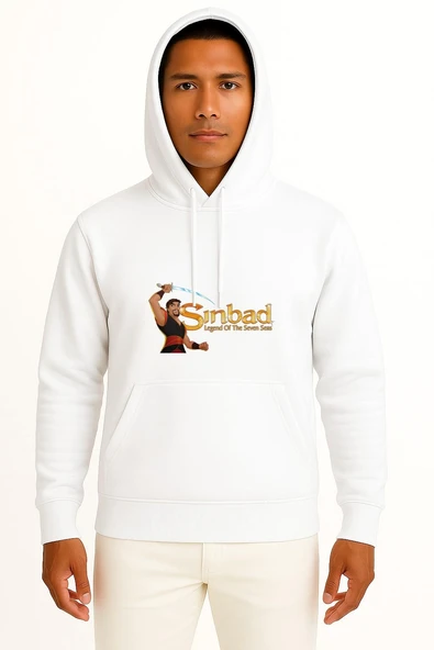 Kapüşonlu Denizci Sinbad Seven Seas Göğüs Tasarımlı Unisex Sweatshirt ürün görseli 1