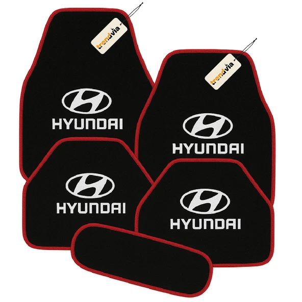 Siyah Kırmızı Renk Hyundai 5’li Oto Halı Paspas Seti Kaymaz Tabanlı, Suya Dayanıklı ve Kolay Temizlenebilir Araç Paspası ürün görseli 1