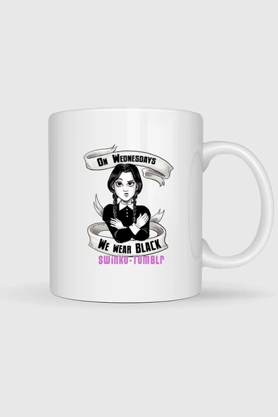 Wednesday Addams The Addams Family Sticker Tasarımlı Kupa Bardak ürün görseli 1
