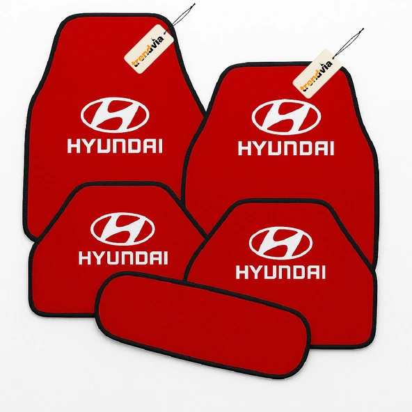 Kırmızı Renk Hyundai 5’li Oto Halı Paspas Seti Kaymaz Tabanlı, Suya Dayanıklı ve Kolay Temizlenebilir Araç Paspası ürün görseli 1