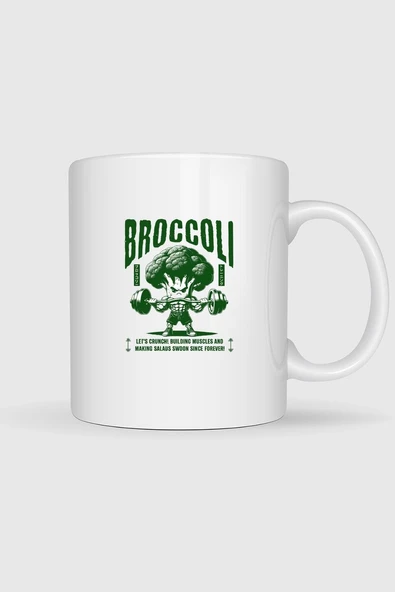 Brokoli Gym Fitness Yeşillik Tasarımlı Kupa Bardak ürün görseli 1