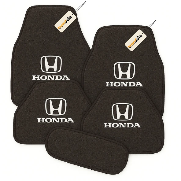 Antrasit Renk Honda Logolu Araç Halı Paspası 5 Parça Set  Şık, Pratik ve Kaymaz Tabanlı Oto Zemin Koruma ürün görseli 1