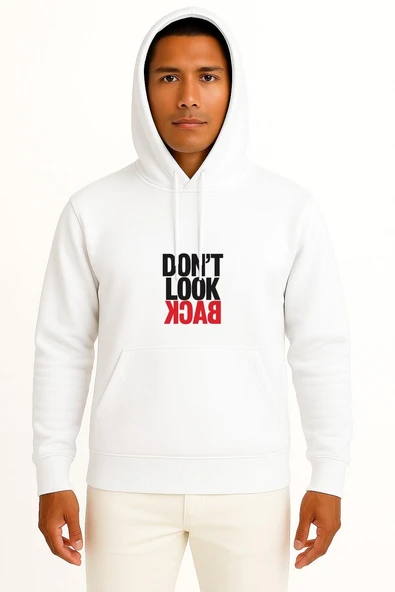 Kapüşonlu Don T Lock Back - Arkana Bakma Göğüs Tasarımlı Unisex Sweatshirt ürün görseli 1