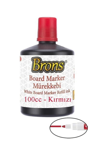 Kırmızı Yazı Tahta Kalem Mürekkebi 100ml 1 Adet Brons Tahta Kalemi Mürekkebi Kolay Silinebilir 100gr Okul Sınıf Öğrenci ürün görseli 1
