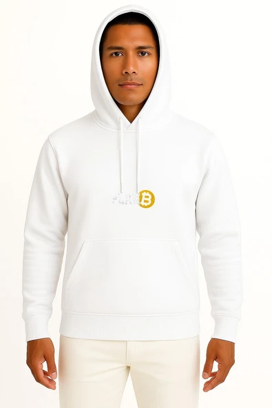 Kapüşonlu Bitcoin Plan B Cripto Göğüs Tasarımlı Unisex Sweatshirt ürün görseli 1