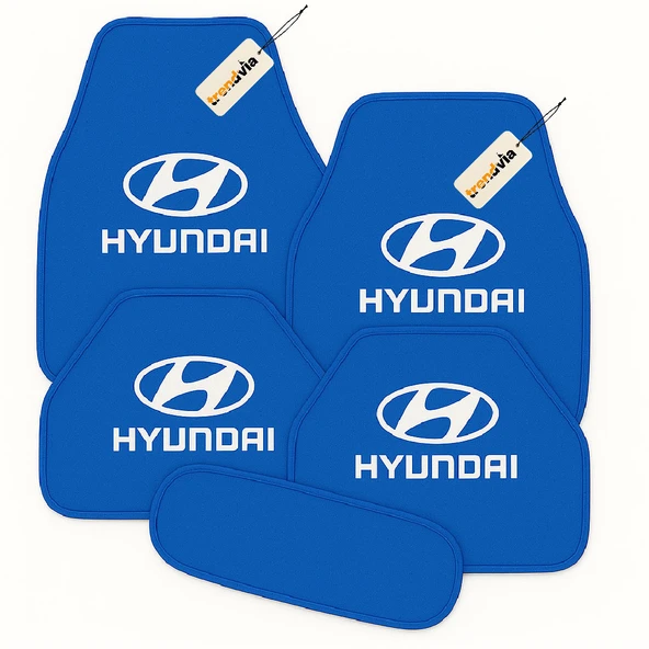 Mavi Renk Hyundai 5’li Oto Halı Paspas Seti Kaymaz Tabanlı, Suya Dayanıklı ve Kolay Temizlenebilir Araç Paspası ürün görseli 1