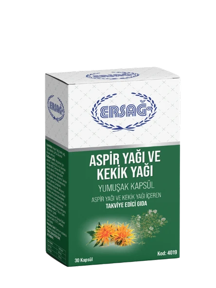 ERSAĞ ASPİR YAĞI VE KEKİK YAĞI KAPSÜL 30 KAPSÜL ürün görseli 1