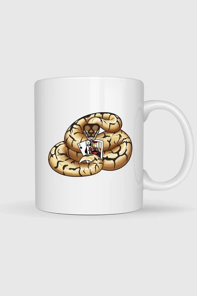 Snake Ball Python Logo Blackjack Tasarımlı Kupa Bardak ürün görseli 1