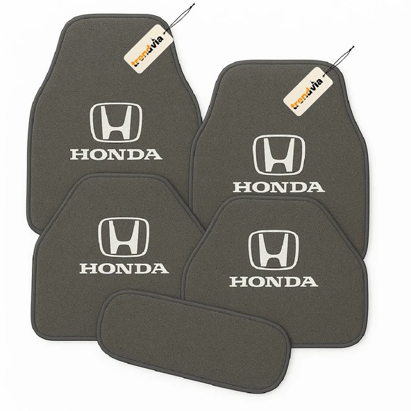 Gri Renk Honda Logolu Araç Halı Paspası 5 Parça Set  Şık, Pratik ve Kaymaz Tabanlı Oto Zemin Koruma ürün görseli 1