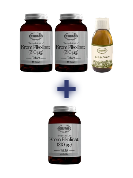 ERSAĞ 2 ADET KROM PİKOLİNAT TABLET 1 ADET KEKİK SUYU 200 ML ALANA 1 ADET KROM PİKOLİNAT TABLET HEDİYE ürün görseli 1