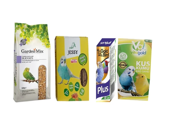 Yetişkin Muhabbet Kuşu Yemi 1kg SKT:02/27+Jessy Ballı Kraker10 Lu+Zonaks Vitamin 50cc+Kuş Kumu 300gr ürün görseli 1