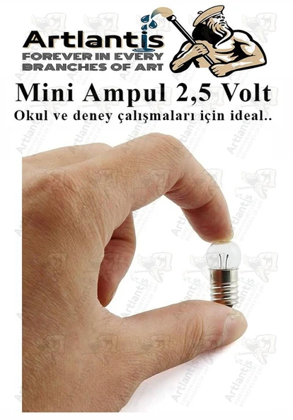 Mini Ampul 2,5 Volt 1 Adet Küçük Elektrik Deney Ampulü 2.5 v Okul Sınıf Elektrik Devre Deney Ampulü ürün görseli 1