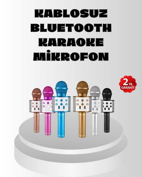 Kablosuz Bluetooth Karaoke Mikrofon  Yankı Efektli ürün görseli 1
