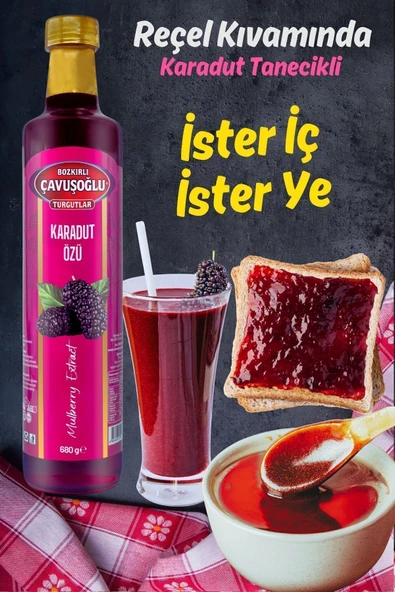 Çavuşoğlu Karadut Özüı Cam Şişe 680 gr - Resim 4
