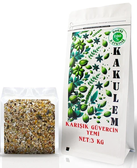 KAKULEM SERTİFİKALI Hızlı Geliştiren Lüks Karışık Güvercin Yemi 3 KG ürün görseli 1