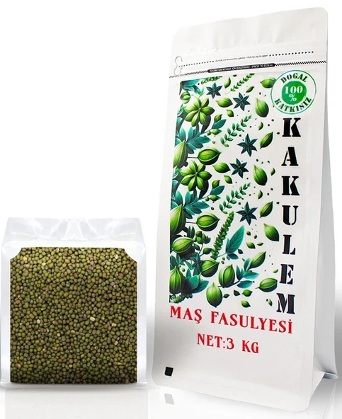 KAKULEM SERTİFİKALI Filizlendirilmiş Glutensiz Maş Fasulyesi 3 KG ürün görseli 1