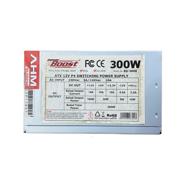 BOOST 300 WATT POWER SUPPLY 8 CM FANLI GÜÇ KAYNAĞI (2 EL YENİLENMİŞ ÜRÜN) ürün görseli 1