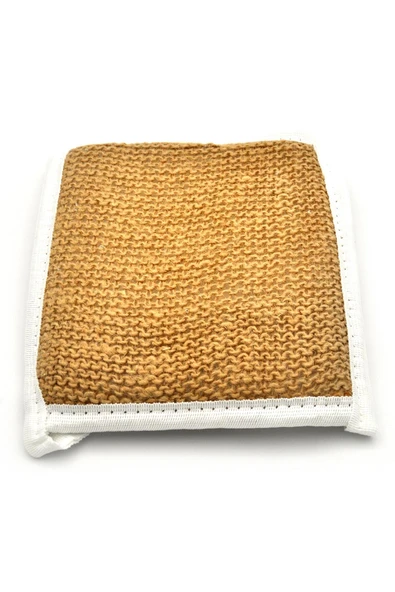 Doğal Jüt İp Eldiven Tipi Kare Banyo Lifi Hamam Vücud Kesesi 16x20 cm. ürün görseli 1