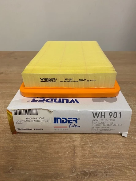 Wunder WH901 Hava Filtresi Hyundai Accent (1995-2000) 1.1 - 1.3 - 1.5 2811322301 ürün görseli 1