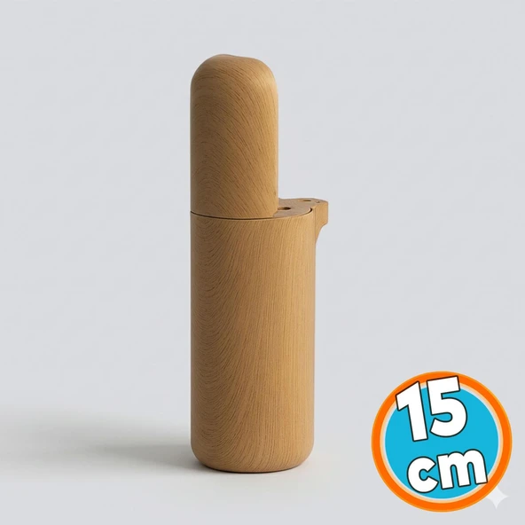 Mobilya Tekli Kanepe Koltuk Baza Yükseltme Ayağı Kayın Bej Renk Sert Plastik Ayak 15 cm ürün görseli 1